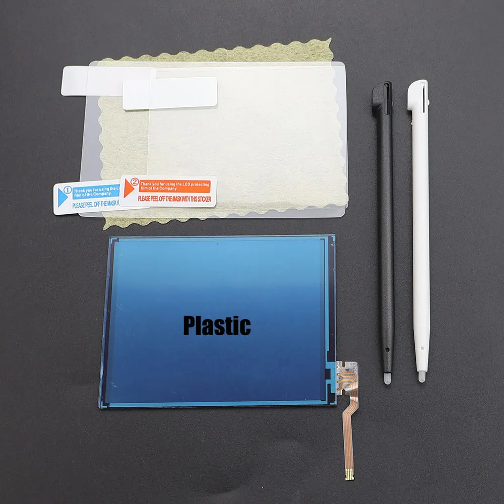 ل 2DS لعبة البلاستيك الزجاج محول الأرقام بشاشة تعمل بلمس عدسة غطاء لوحة أعلى أسفل واضح طبقة رقيقة واقية القلم استبدال