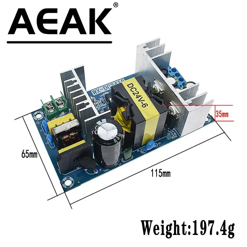 Power Supply Module AC 110V 220V to DC 24V 6A AC-DC Switching Power Supply Board Promotion AEAK