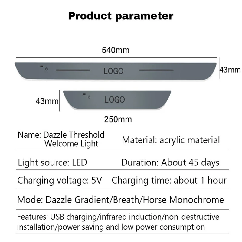 NEW Customized Car Door Sill Lights with Logo Dynamic LED Car Pedal For Great Wall Haval f7 h6 f7x h2 h3 h5 h7 h8 h9 m4 H1 H4 F5