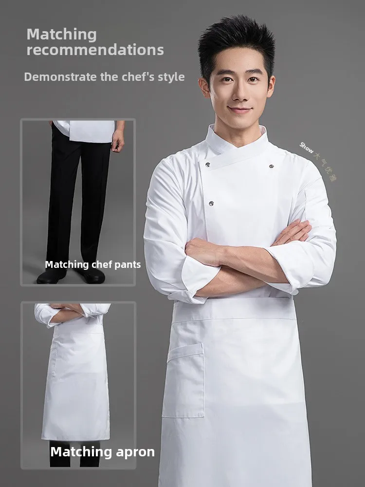 Uniforme de Chef Unisex de algodón de manga larga Otoño Invierno restaurante Hotel ropa de trabajo chaqueta de Chef