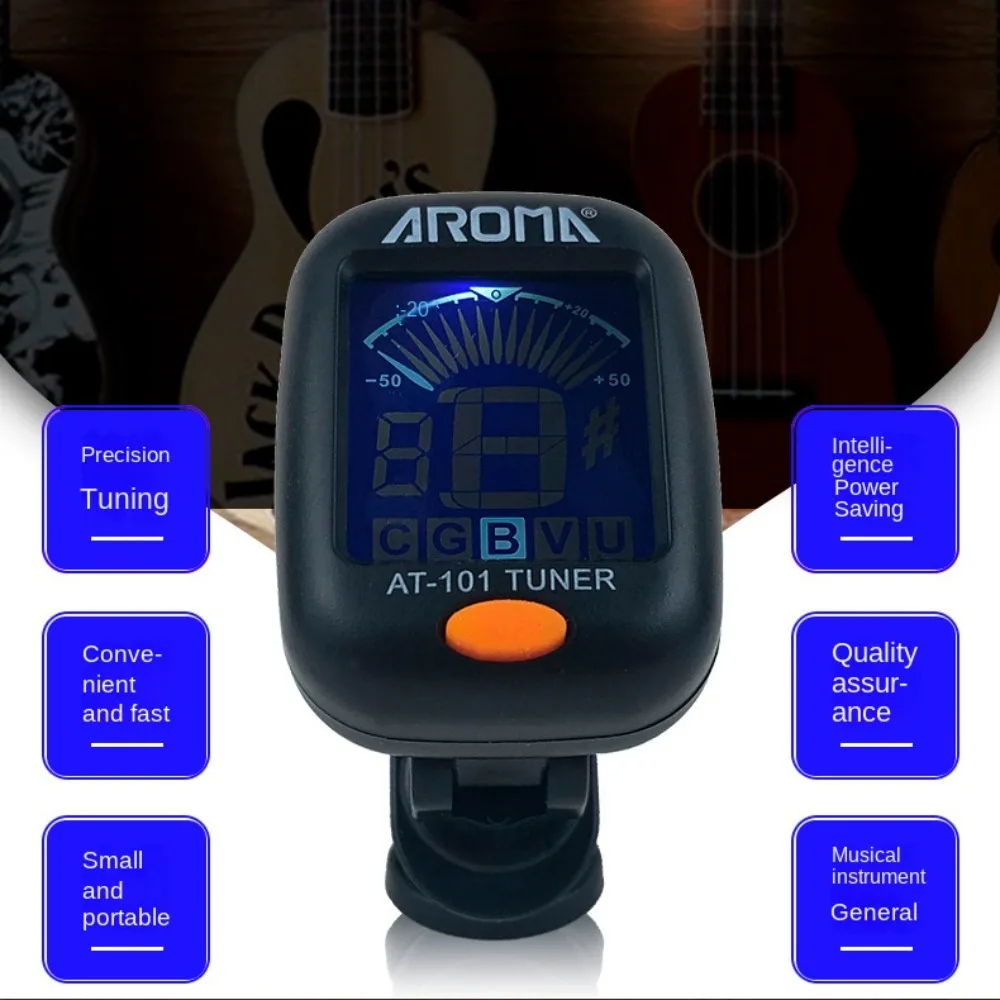 LCD Display Acoustic Guitar Tuner Rotatable Clip-On Electric Digital Tuner Electronic Chromatic Digital Guitar Tuner Ukulele
