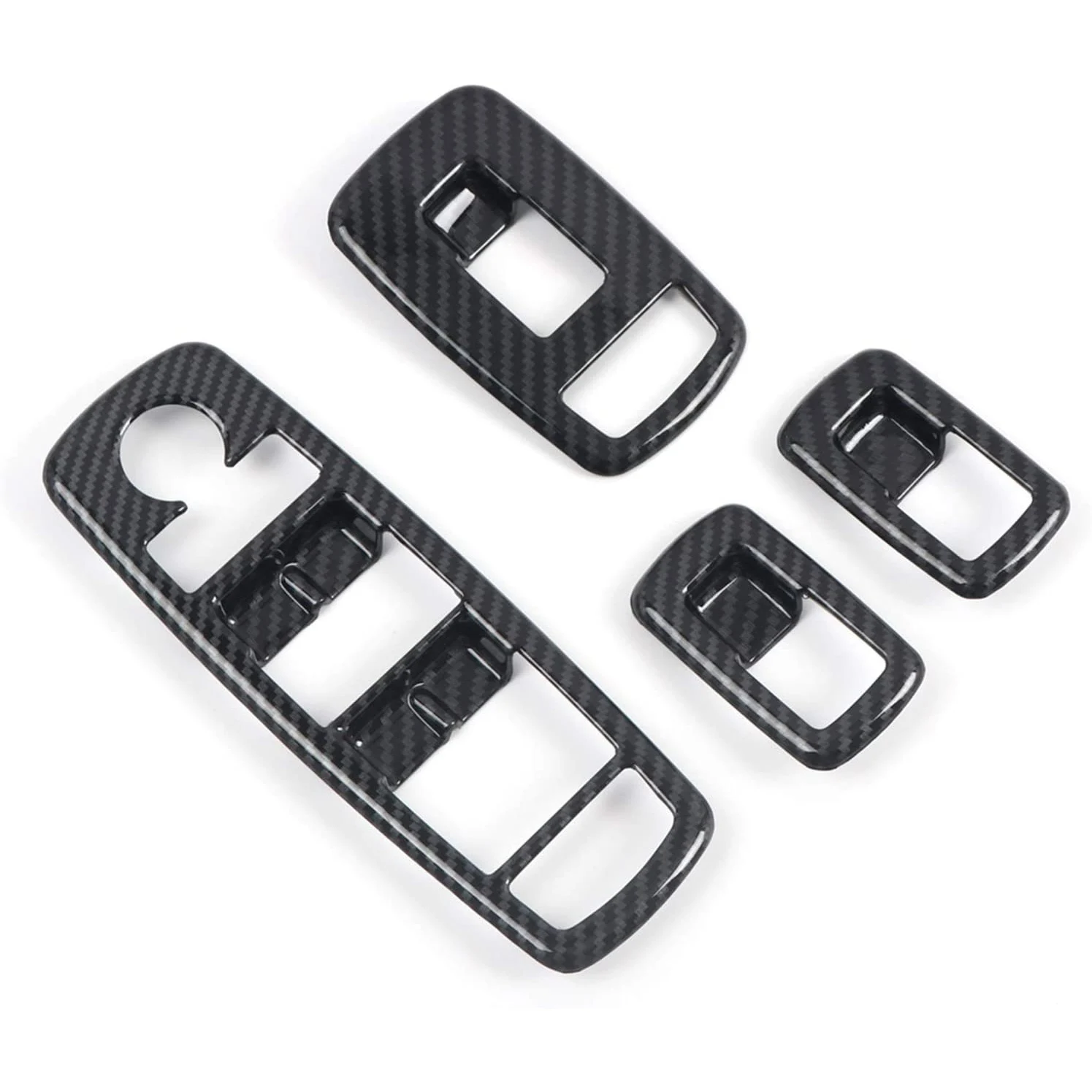 Car Carbon Fiber Window Lift Switch Panel Cover Trim Frame Sticker for Dodge Ram 1500 2019 2020 Accessories