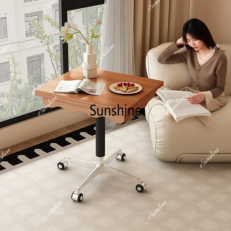 

Brown Metal Design Coffee Table Living Room Extendable Luxury Modern Side Table Folding Nordic Lift Stolik Kawowy Furniture