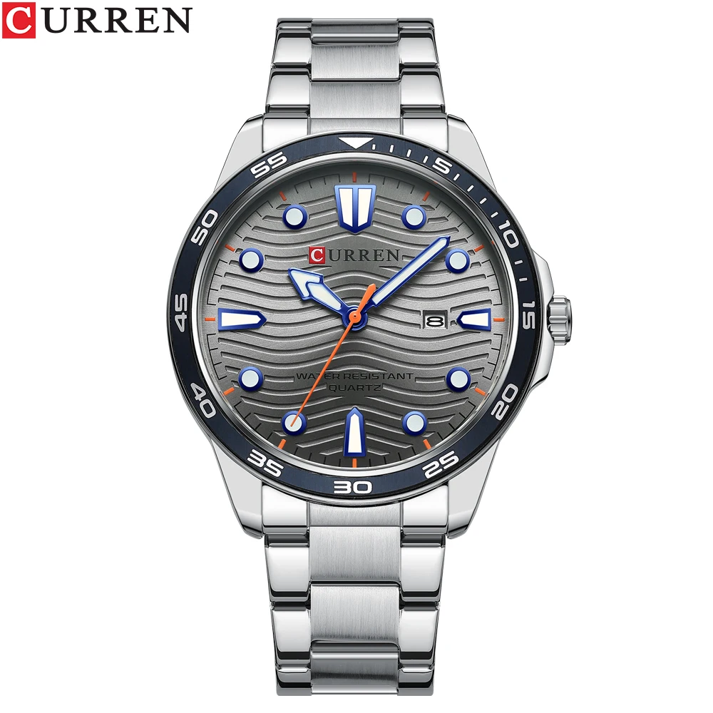 2022 New CURREN Luxury Brand Men Sport Watches Men Quartz Watch Stainless Steel Men Fashion Casual Wrist Watch Relogio Masculino