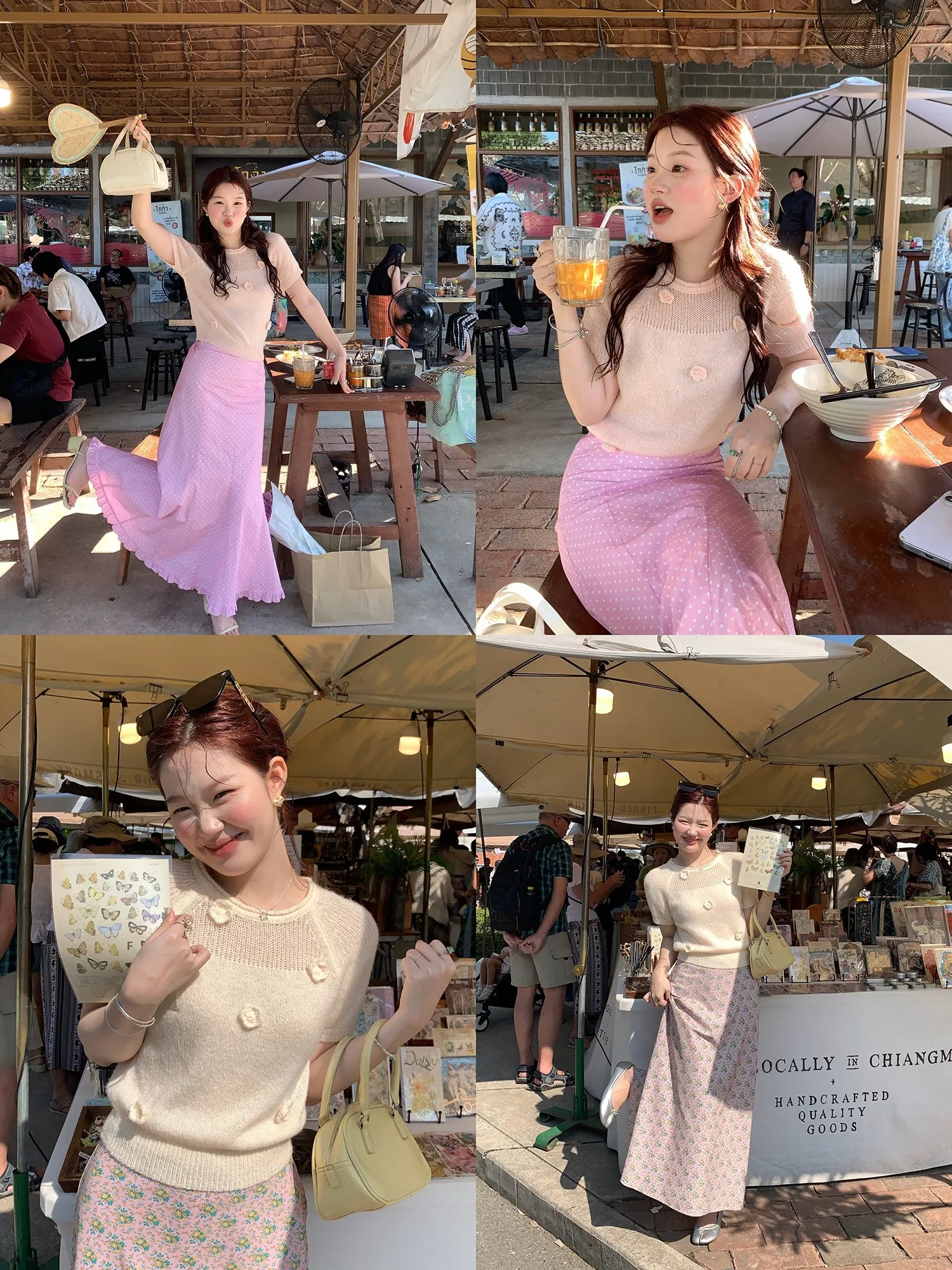 

Корейский вязаный свитер с круглым вырезом и коротким рукавом для женщин, тонкий, весенне-летний, с цветочным узором, из мягкой шерсти, для дачи и сада