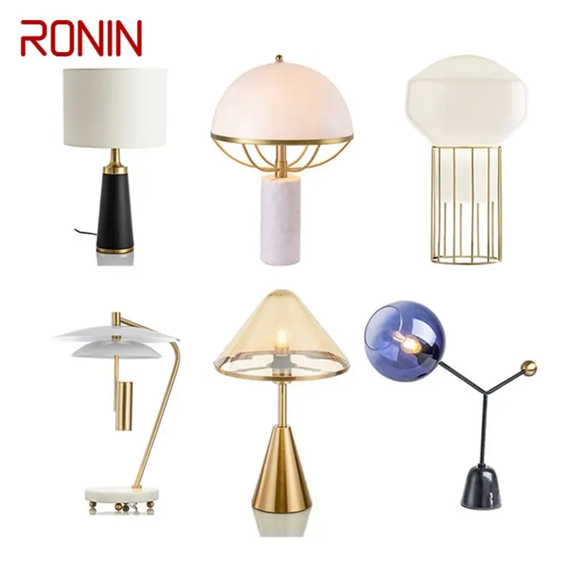 RONIN Modern Ceramic Table Lamps For Bedside Variety Design E27 Desk Lights Home LED Decoration Foyer Living Room Hotel