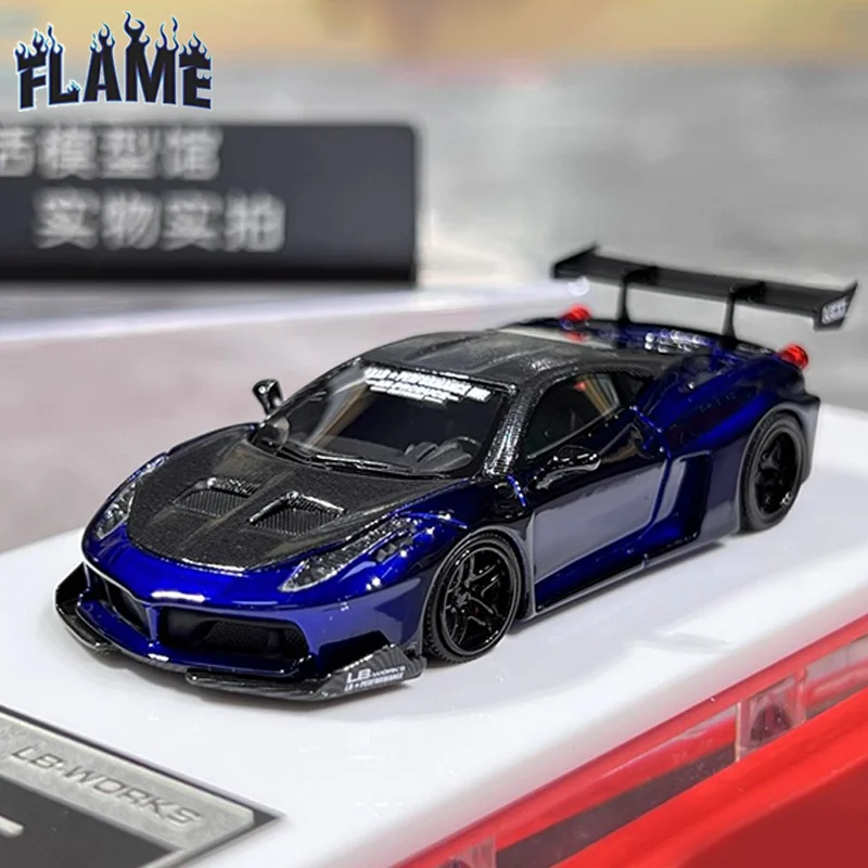New In Stock Flame 1:64 458 Gt Lb Wide-Body Static Collection Limited Edition Resin Miniature Car Model Custom Toy Gift Ornament