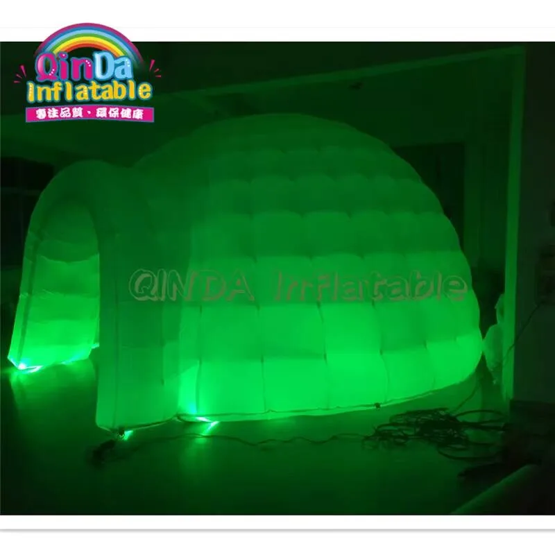 Popular White LED Lighting Giant Inflatable Igloo Advertising Dome Inflatable Dome Tent For Outdoor Event