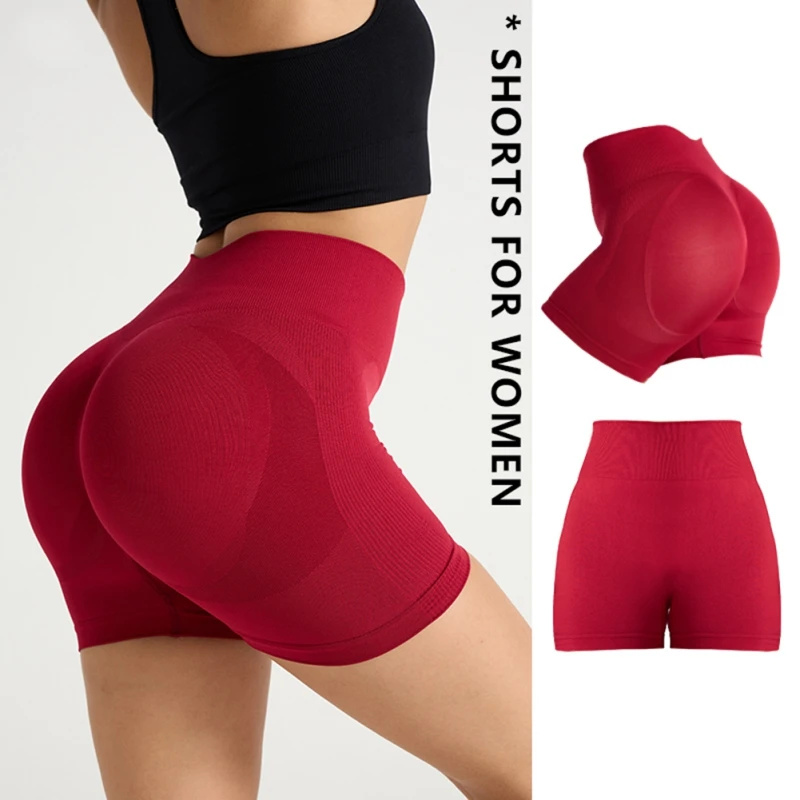 

Женские шорты для йоги, летние спортивные короткие колготки с высокой талией и подъемом бедер, женские эластичные короткие штаны для тренировок в тренажерном зале, фитнеса, спортивные эластичные короткие штаны, леггинсы