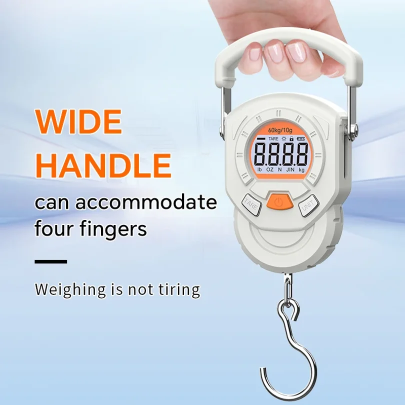 60Kg 10g LCD Digital Display Portable Hanging Scale  Luggage Fishing Travelling Electronic Weighing Scale Kitchen Weighing Tools