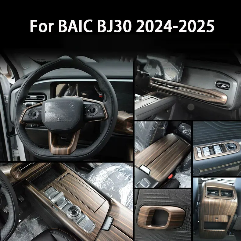Pour BAIC BJ30 B30 2024 2025, couvercle de sortie de ventilation avant et arrière, panneau de commande de vitres et de levier de vitesses, style intérieur de voiture en ABS