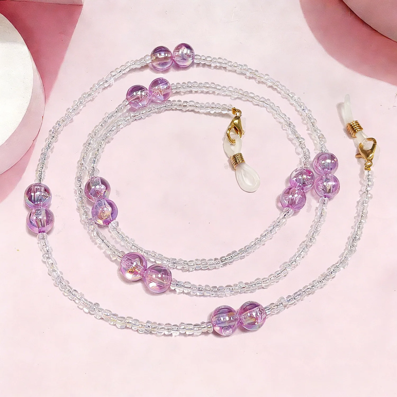 

Laser electroplated bead colorful glasses chain multifunctional glasses mask hat anti slip hanging rope glasses strap neck hangi