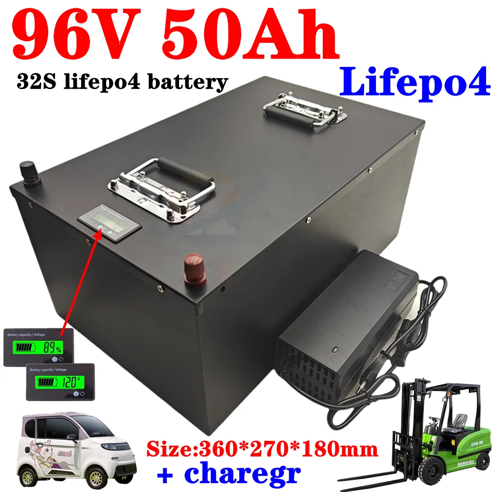 lithium élastique, batterie Lifepo4, BMS 32S,102V pour AGV Sicile, véhicule,scooter, moto, 8000W pour 8,5+chargeur 5A, 96V, 50Ah