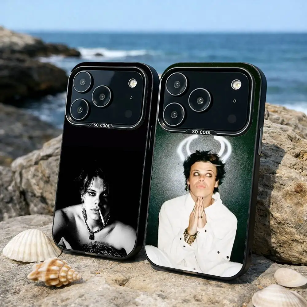 

Y-Yungblud Singer Phone Case For iPhone17,16,15,14,13,12,11,Pro,MAX Gray Matte Silicone Black Cover