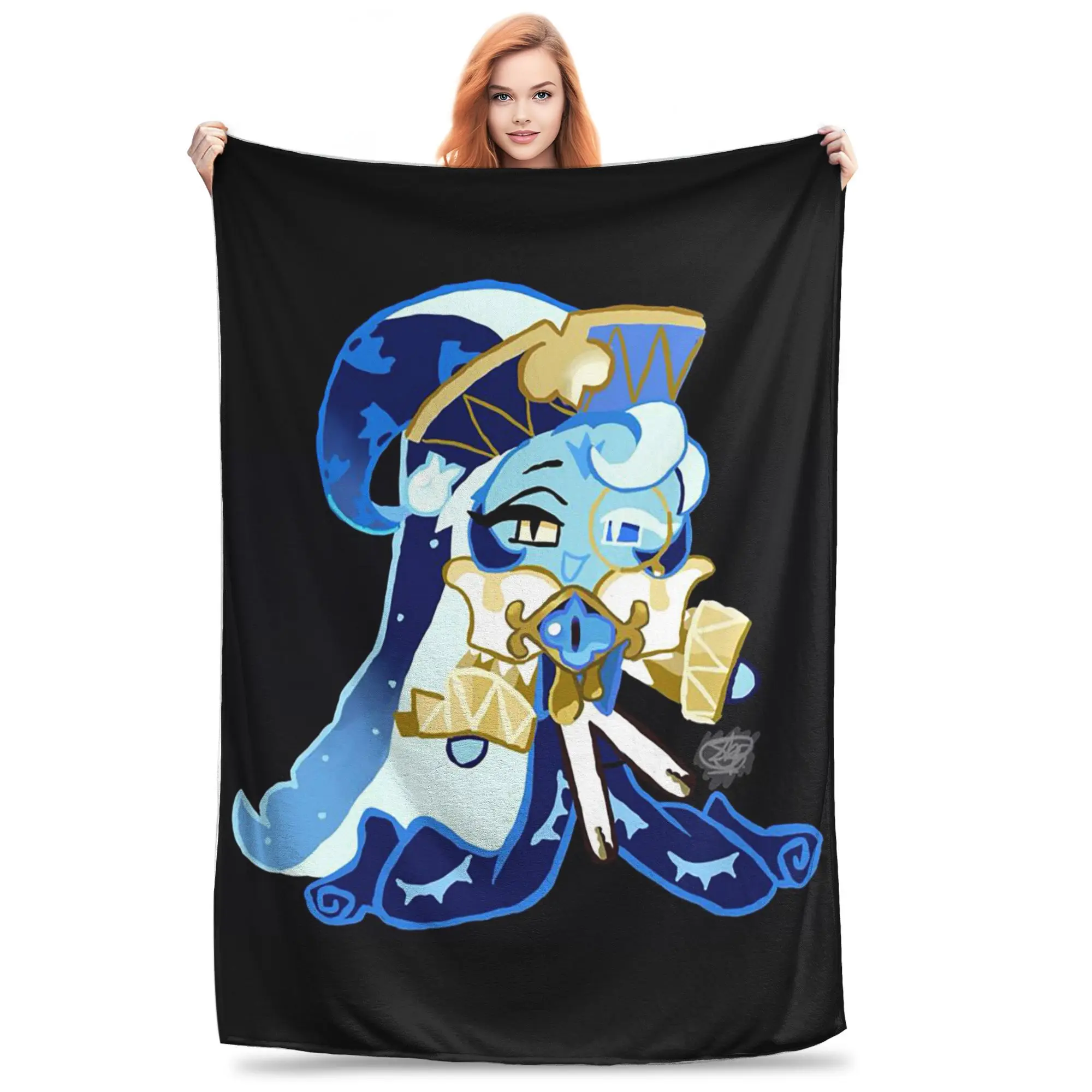 

Flannel Throw Blanket Shadow Milk Cookie Run Kingdom Warm Plush Blankets Soft Bedding for Bed Living room Home Picnic Sofa