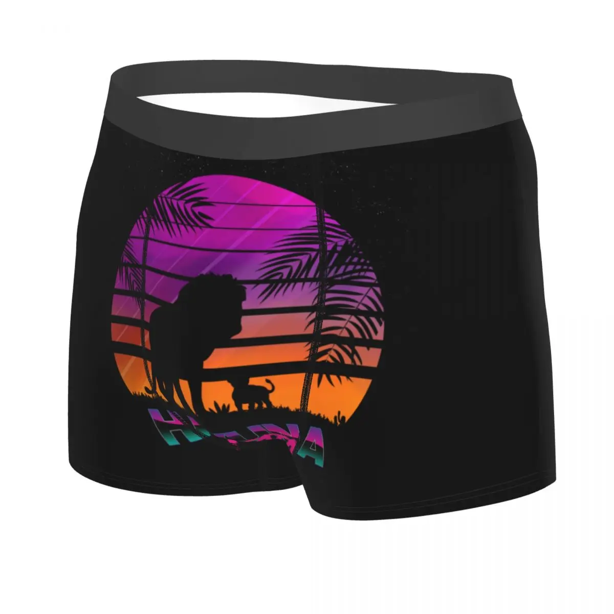 Custom Hakuna Matata Cartoon Underwear Men Print The Lion King Retrowave Boxer Briefs Shorts Panties Soft Underpants