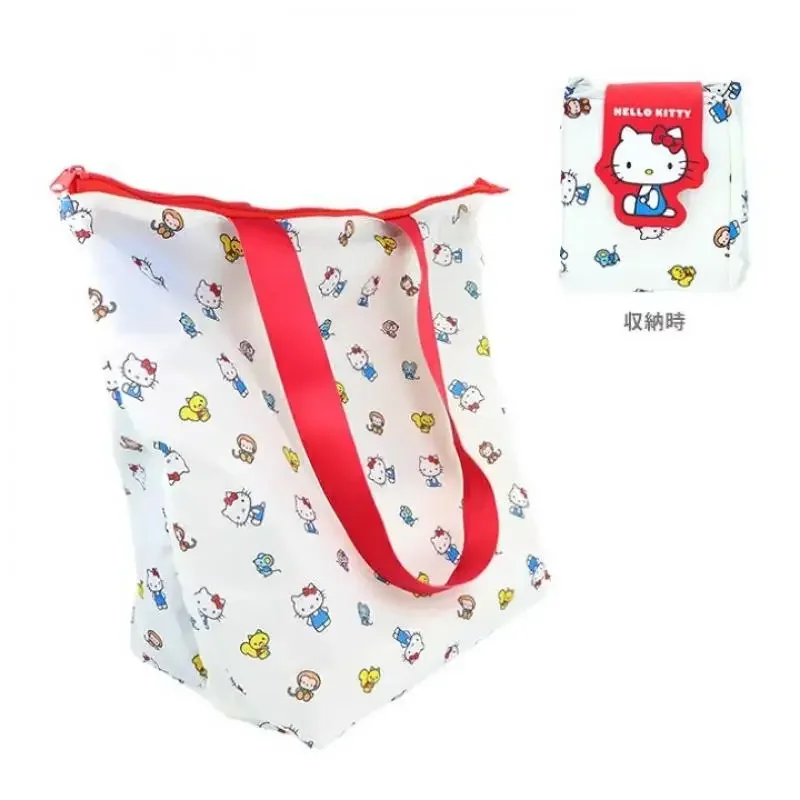

Hello Kittys Crossbody Bag Cartoon Cute Large Capacity Foldable Light Shopping Bags One Shoulder Portable Storage Bag