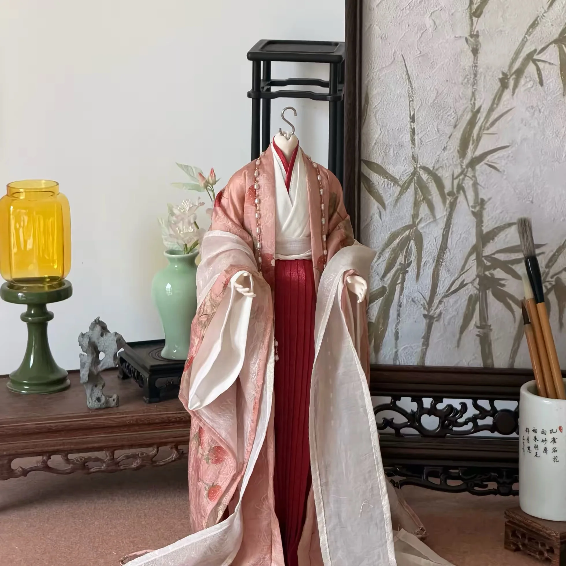 BJD Ancient Costume Hanfu Robe Dress Outfit For MSD SD13 IOS80 Uncle 1/4 Strong Body 1/3 Doll Accessories Customized Size A1602