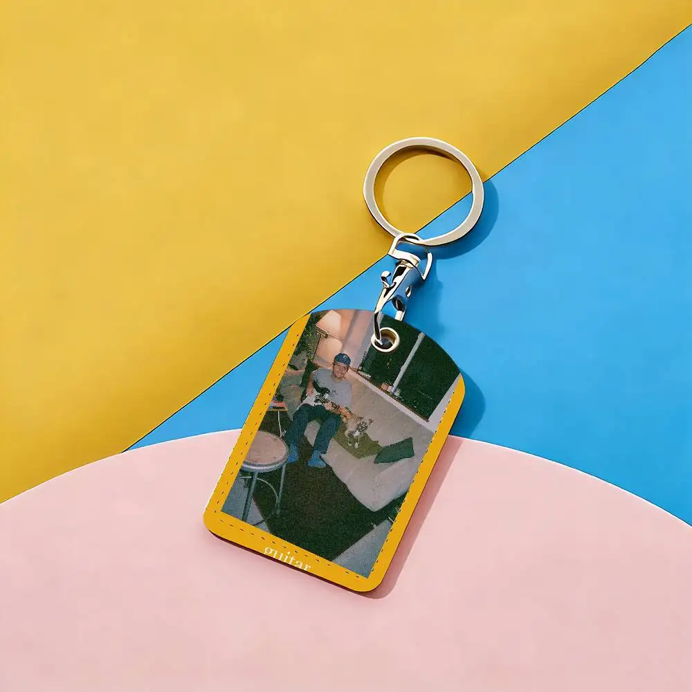 حامل بطاقة Singer Mac Demarco مع سلسلة مفاتيح للحماية التنفيذية لحقيبة حافلة مترو الأنفاق الائتمانية