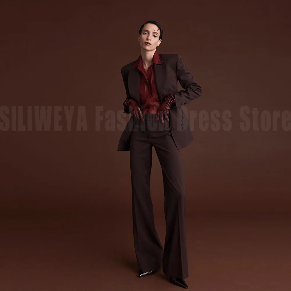 Elegant Women's Suit 2 Pieces Jacket Pants Smart Casual Office Female Blazer Set Conjunto De Dos Piezas Para Mujer Elegante