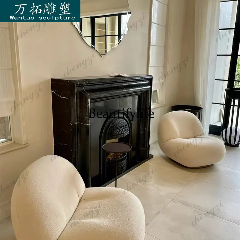 Marble fireplace, stone carving, French, European, American villa living room decoration fireplace