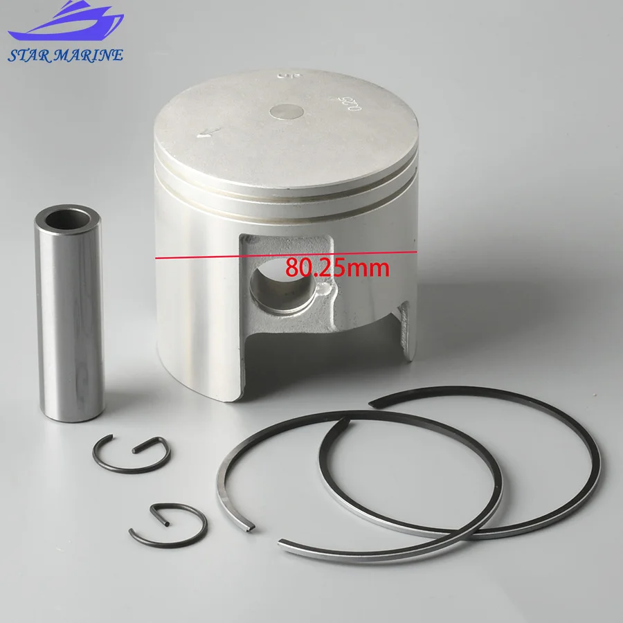 66T-11635-00 Piston kit (0.25Mm O/s) +0.25MM for yamaha outbaord motor 2T 40HP 80.25mm 66T-11635 piston ring 66T-11604-00