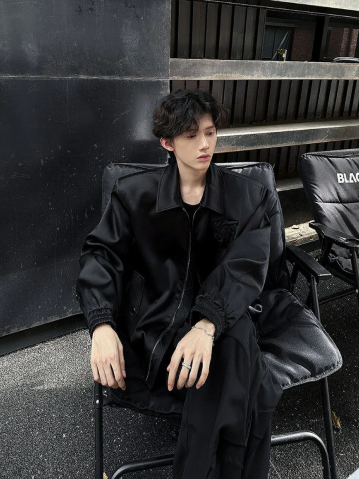 Bla Rose rembourré oulder Jaet hommes printemps automne américain rétro haut de gamme Sle moto cuir Jaet modèle tenue manteau