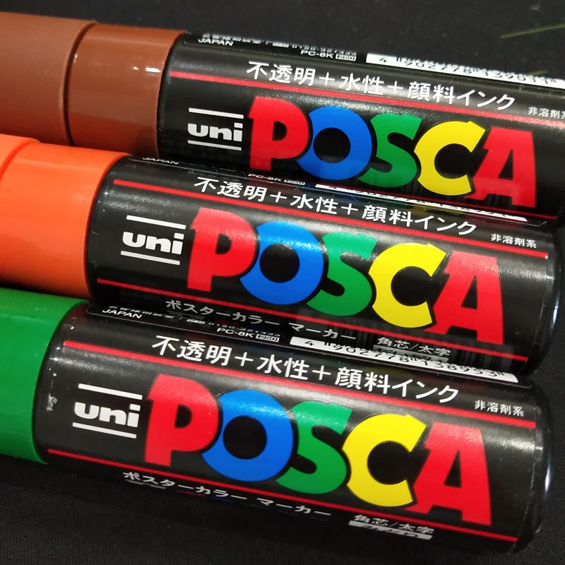 Japan Uni POSCA PC-8K 15Colo Advertising Note Number Pen Marker Pen Poster Pen Graffiti Pen POP Pen Set 8.0mm Water-based Pen