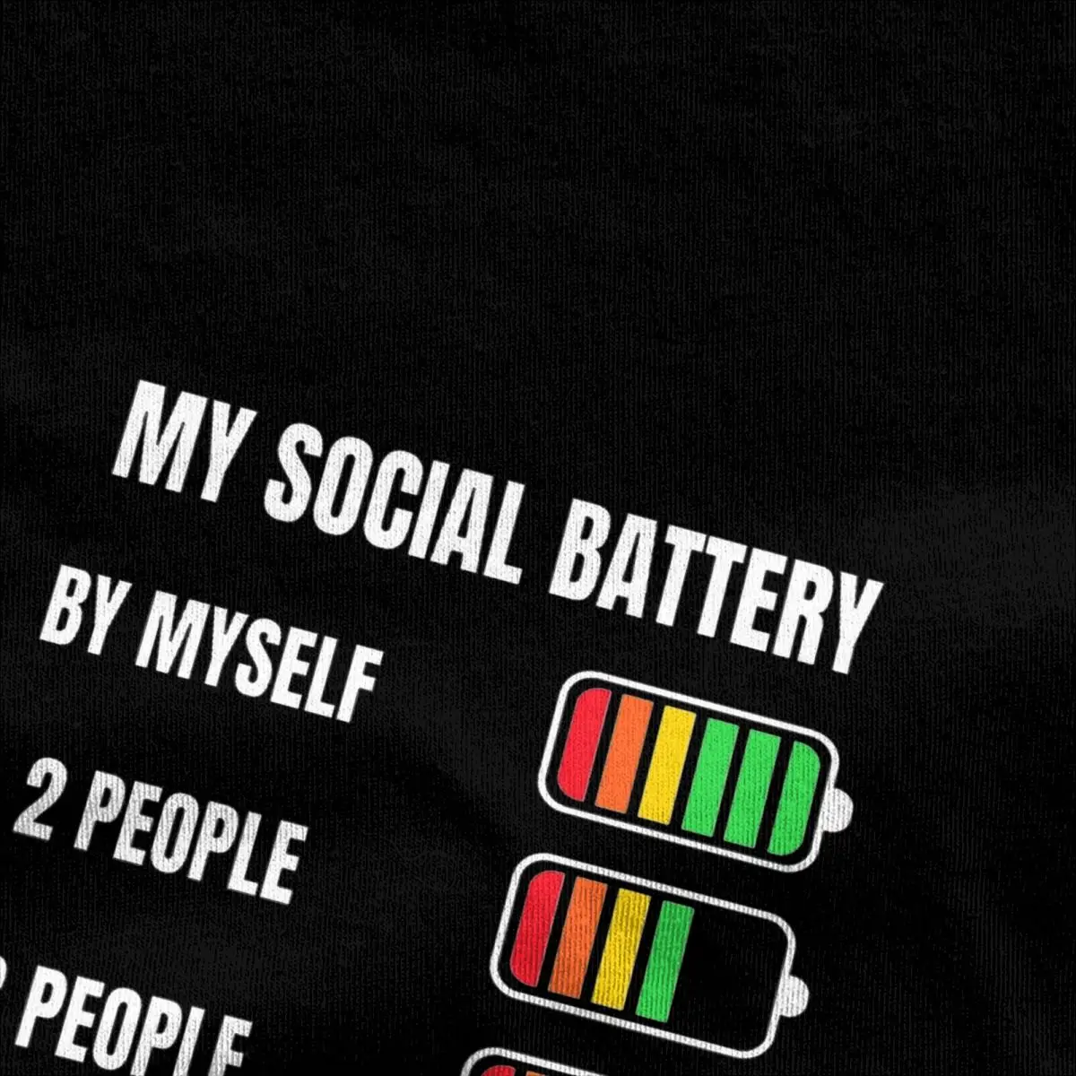 Men My Social Battery T Shirts Introvert Joke 100% Cotton Tops Aesthetic Short Sleeves T-Shirt Crew Neck Tshirt Big Size 5XL 6XL