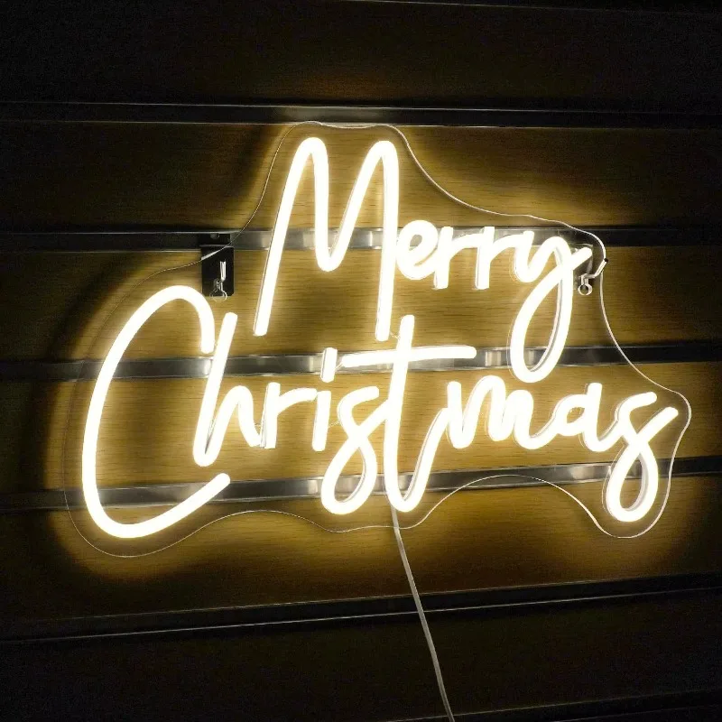 Merry Christmas Neon Sign Dimmable Neon Signs for Christmas Bar Man Cave Club Party Room Shop Window Bedroom Decoration Gifts