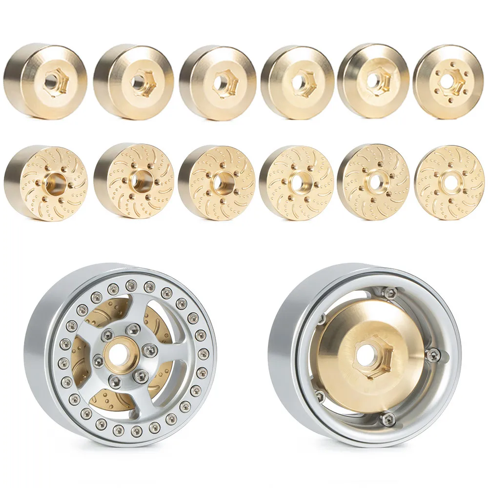 Brass 12mm Hex Widened Counterweight Adapter Upgrade Part For 1/10 Rc Crawler Scx10 Tx4 Fit 1.9 2.2 Inch Rc Wheel Rim