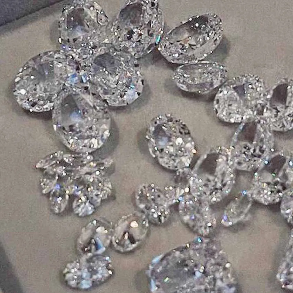 10 Uds. De decoraciones artísticas para uñas de circonia de cristal blanco, gemas redondas, cuadradas y de gota de agua, joyería para uñas DIY, diseño de manicura de lujo *