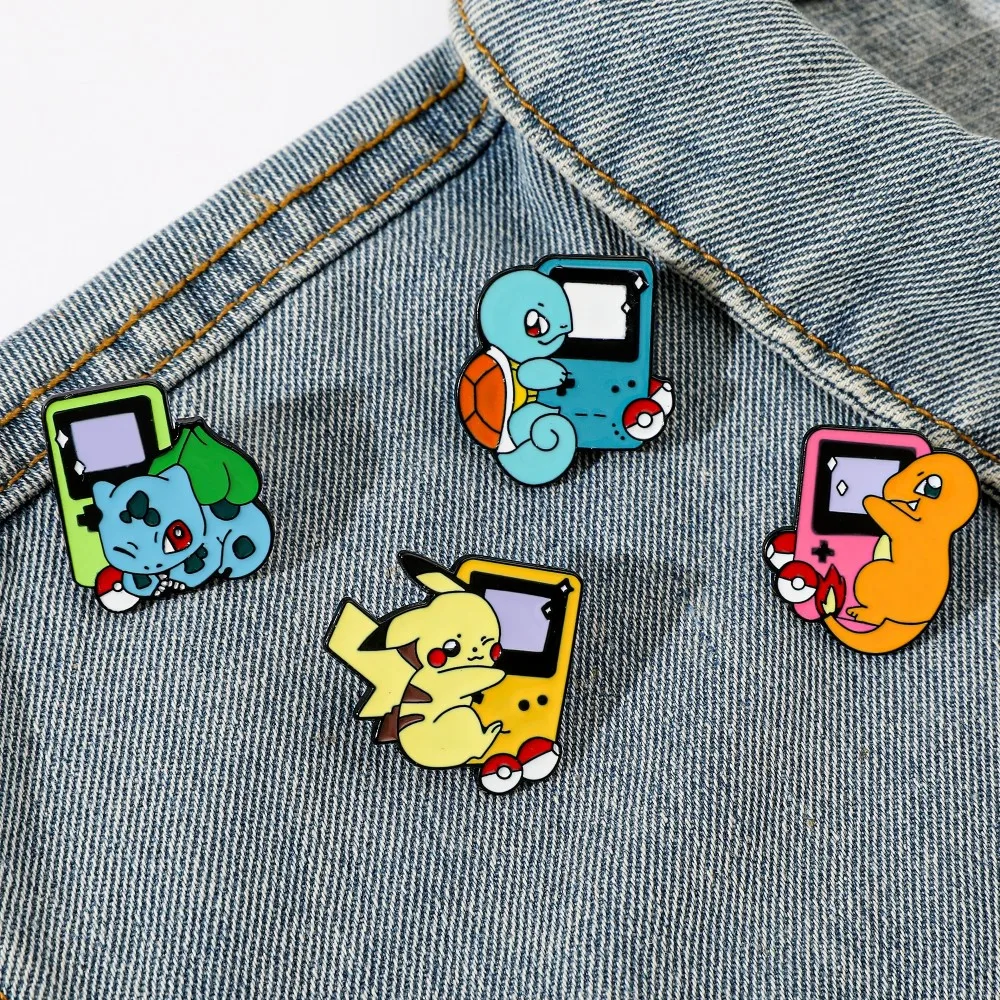 4 PCS Creative Brooch Cartoon Fashion Cubone Enamel Pin Backpack Clothing Jewelry Metal Badge Accessories Gift for Friend