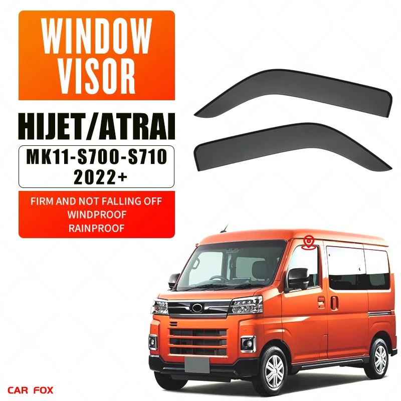 

For Dai-hat-su HIJET S500 S700 2022+ Plastic Window Visor Vent Shades Sun Rain Deflector Guard FOR HIJET Truck 2014-2021