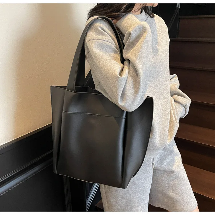 Sac fourre-tout élégant de Style coréen pour femmes, sac à main à bandoulière de grande capacité, à la mode et polyvalent pour un usage quotidien décontracté