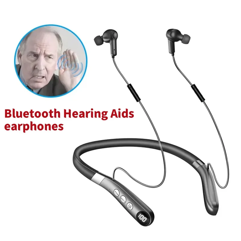 

Digital Neckband Hearing Aids Bluetooth Earphones Neck Strap Headphones Rechargeable Aid Hear Audifonos for Hearing Impairment