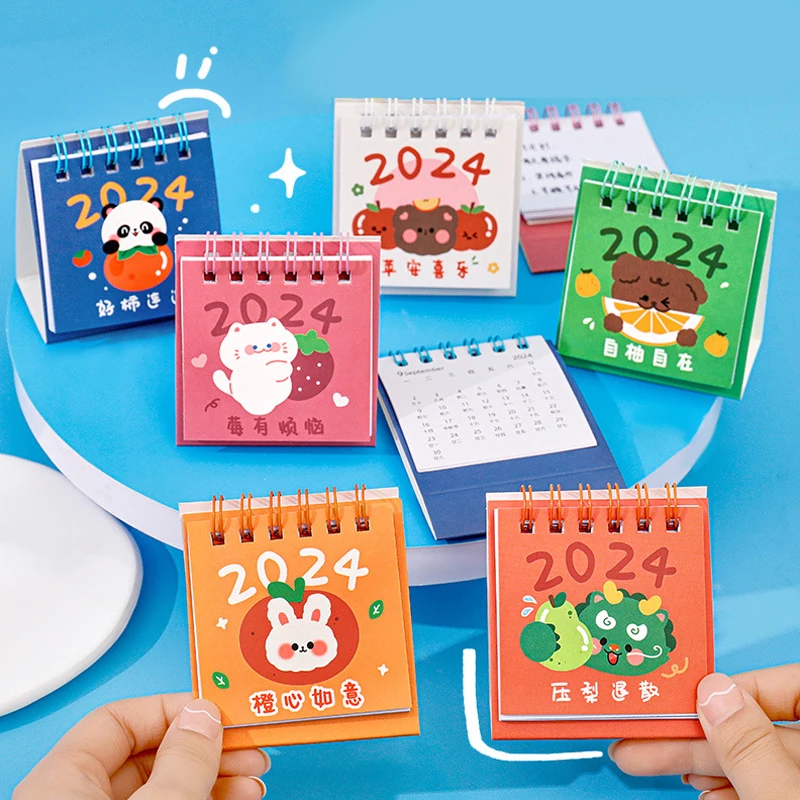 

2024 Desktop Small Table Calendar Student Desktop Small Decoration Daily Clock In Self Discipline Small Calendar