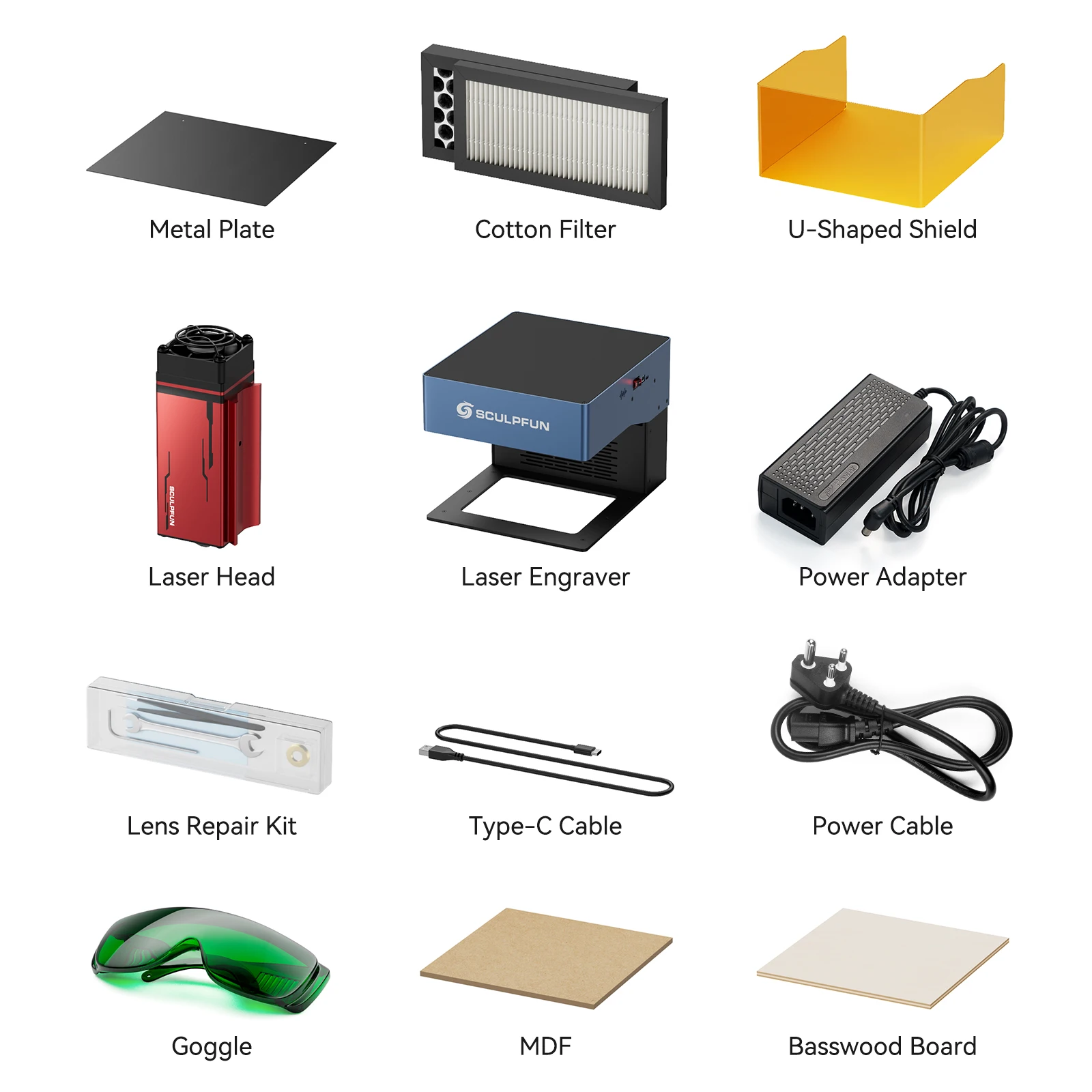 Sculpfun iCube Pro 5 واط قاطع النقش بالليزر فائق الدقة مع فلتر الدخان إنذار درجة الحرارة 130x130 مللي متر وظيفة إنذار درجة الحرارة #3