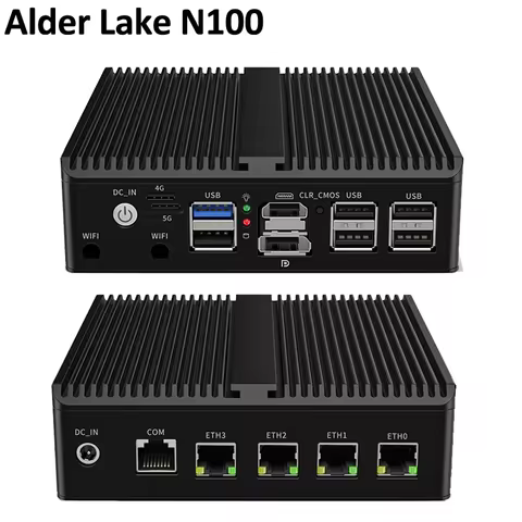 Intel Celeron J6412 / N150 Soft Router Fanless Mini PC 4x Intel i226 2.5G LAN HD DP pfSense 4G/5G Firewall Appliance ESXI AES-NI