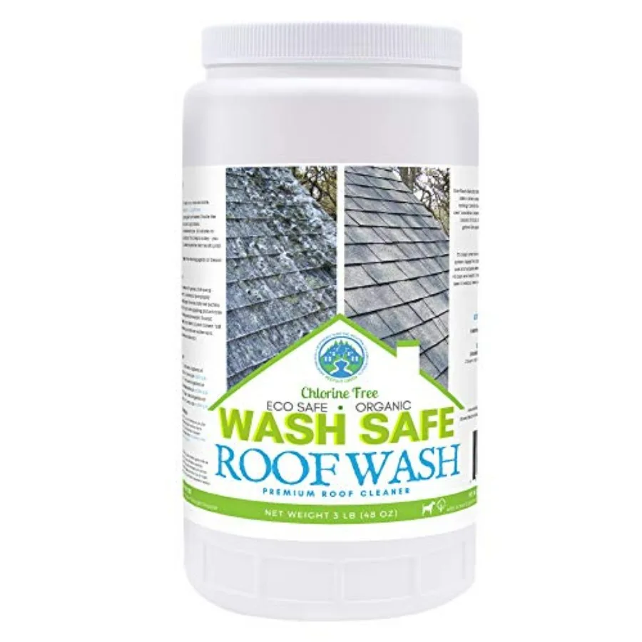 

Экологически безопасное органическое средство для мытья крыш Wash Safe ROOF WASH, 3 фунта, прозрачный концентрат без отбеливателей для асфальта, дерева, сланца, керамической черепицы, титана