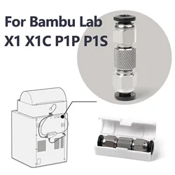For Bambu Lab 3D Printer X1 X1C P1P P1S PTFE Tube Pneumatic Connector 1.75mm Filament Extruder 3D Printer Parts for Bambulabs