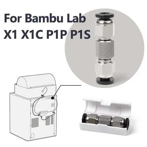 Bambu Lab 3D 프린터 X1 X1C P1P P1S PTFE 튜브 공압 커넥터 Bambulabs 용 1.75mm 필라멘트 압출기 3D 프린터 부품