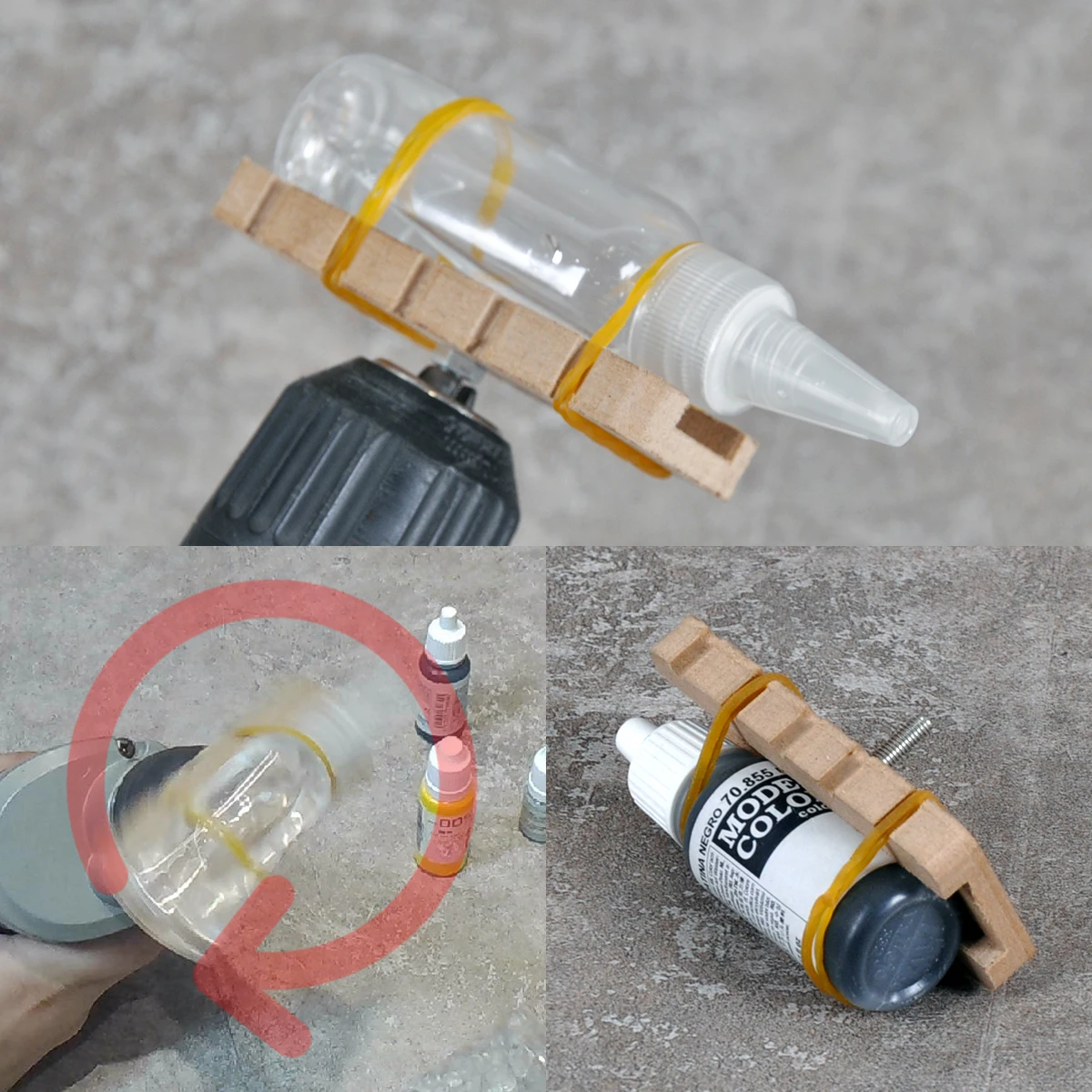 Scale Model Miniature Painting Tools Model Paint Shaking Holder Mixing Clamp Adjustable Works with Drill For TK AK AV MIG GSI