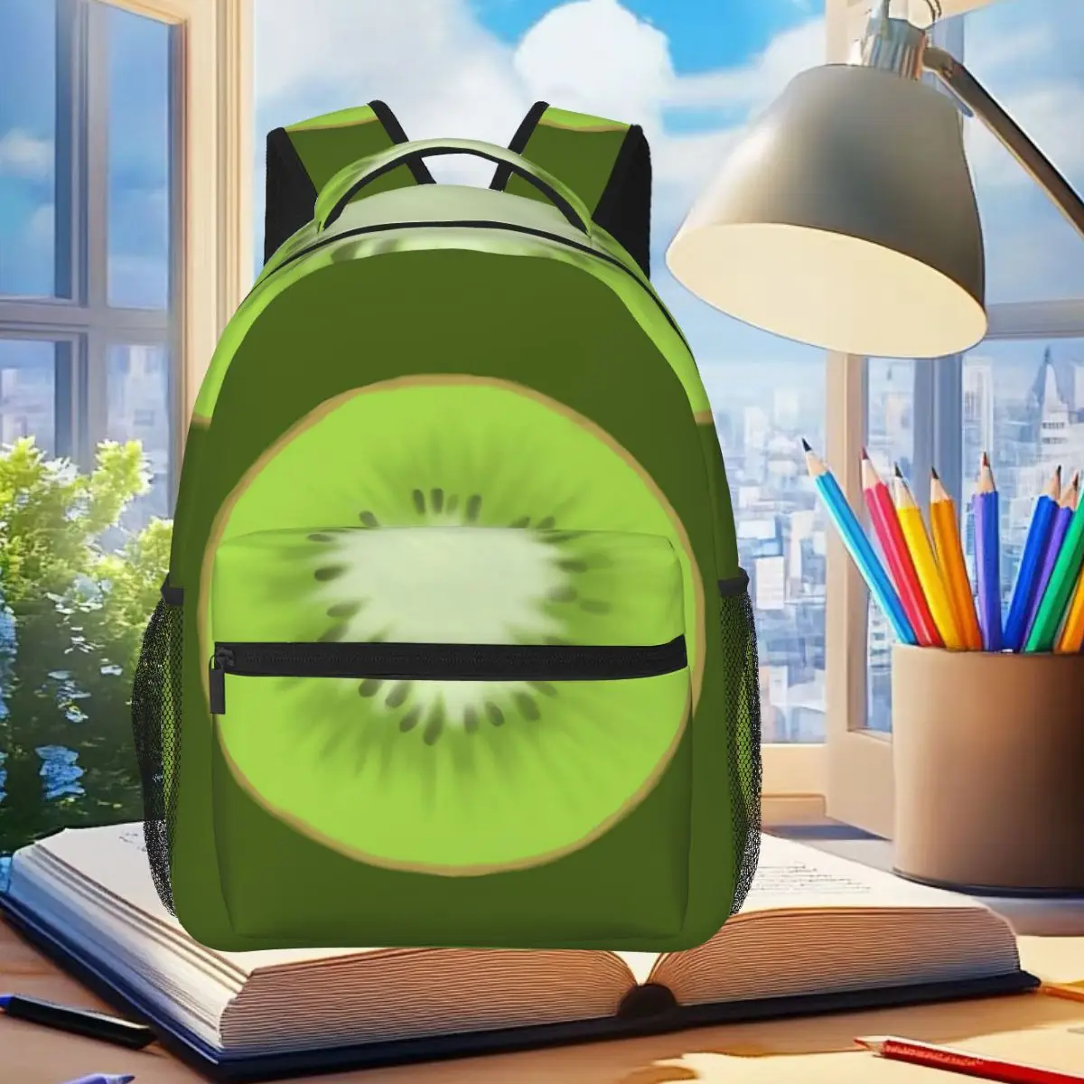 

Kiwifruit Slice - A Slice Of Heaven Student Backpack School Bag Hiking Travel Daypack for Men Women Bookbag Shoulder Bags