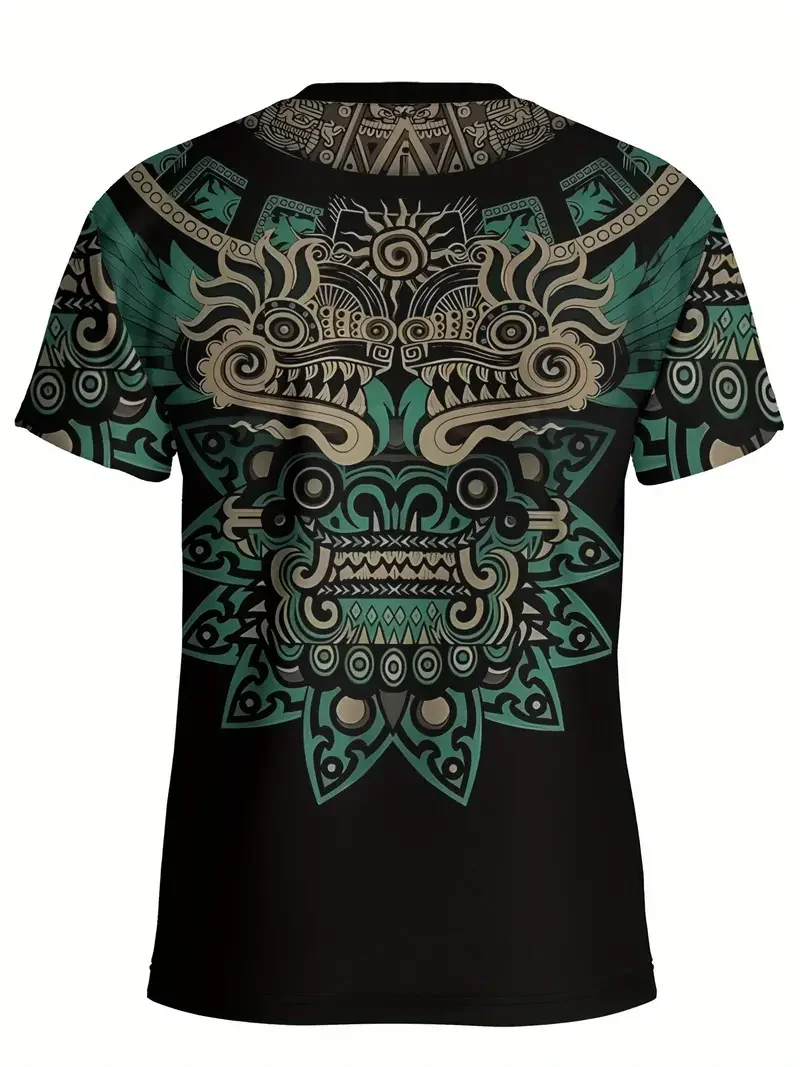 الرجال تي شيرت عادية كم قصير تي شيرت س الرقبة البلوز فايكنغ Harajuku طباعة تي شيرتات عجيبة الذكور المتضخم الملابس الشارع الشهير