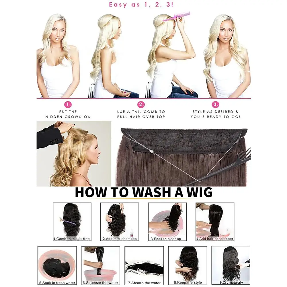 2025 NUEVO Clip en extensiones de cabello cabeza completa largo rizado ondulado piezas de cabello sintético Ondulado natural para mujeres niñas cabello