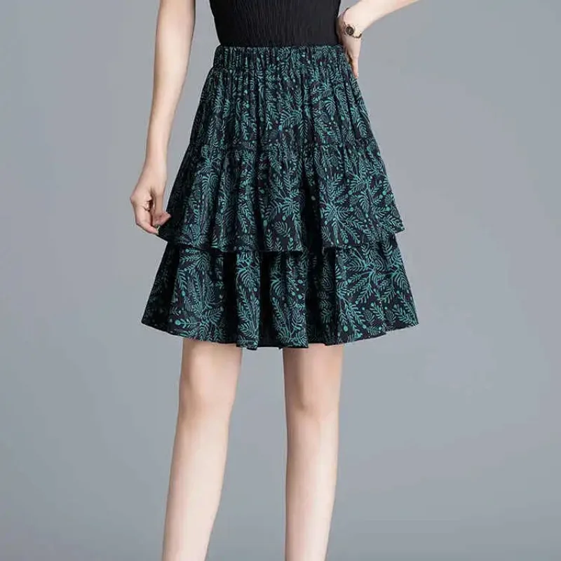 Short Skirt High Waist Umbrella Skirt Summer New Style Women's Slimming Versatile Fluffy Fashionable and Stylish Half Skir