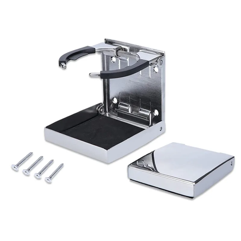 

Adventure Boat Stainless Steel Folding Cup Holder Yacht Parts RV Boat Supplies Adjustable Clip Distance Marine Cup Holder