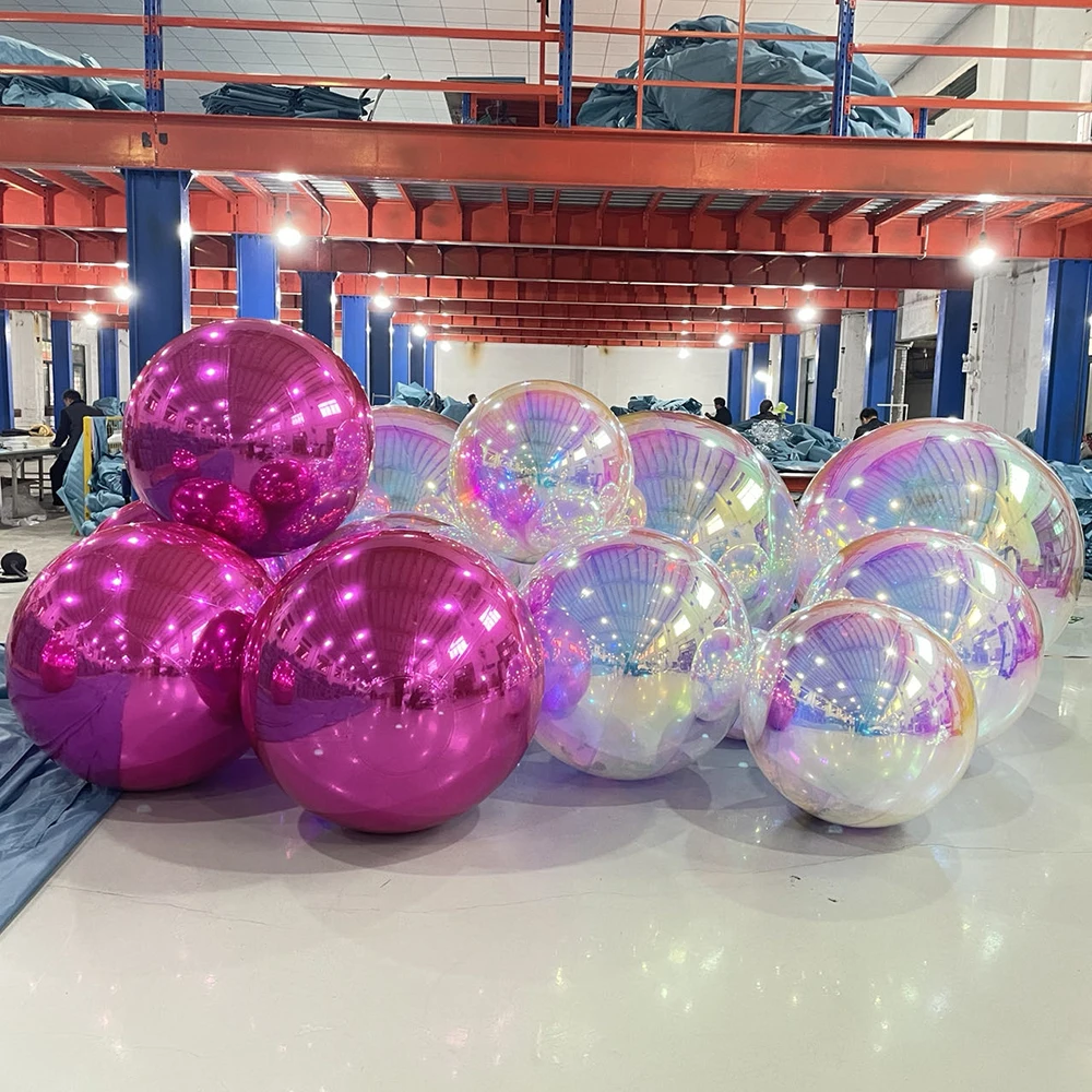 Inflatable Mirror Ball Hanging&standing inflatable Mirror Balloon PVC airtight Large Sealed Colorful Sphere For Wedding Event