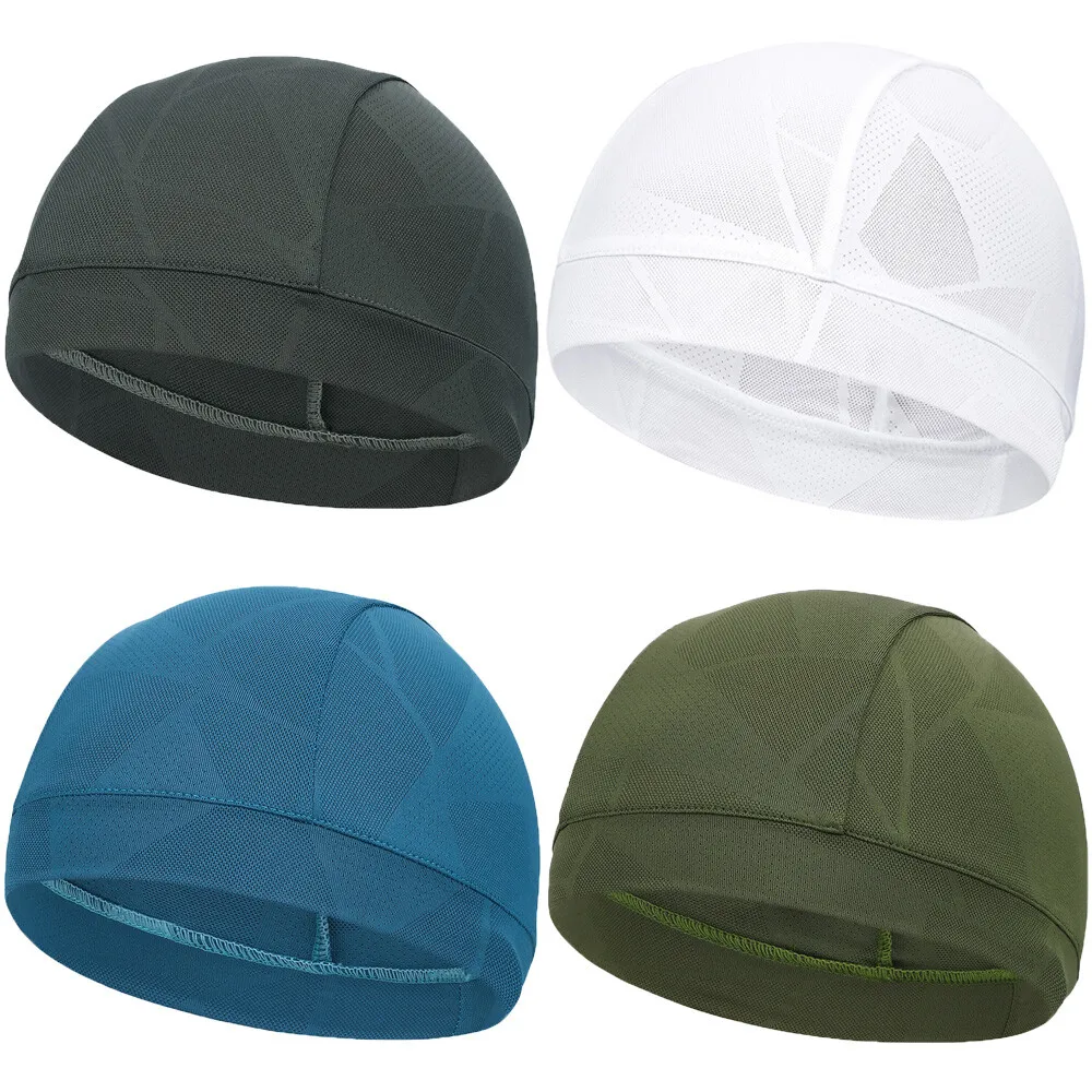Skull Cap Sweat Wicking Helmet Liner Breathable Cycling Beanie Running Sports Hat Cooling Head Wraps for Men